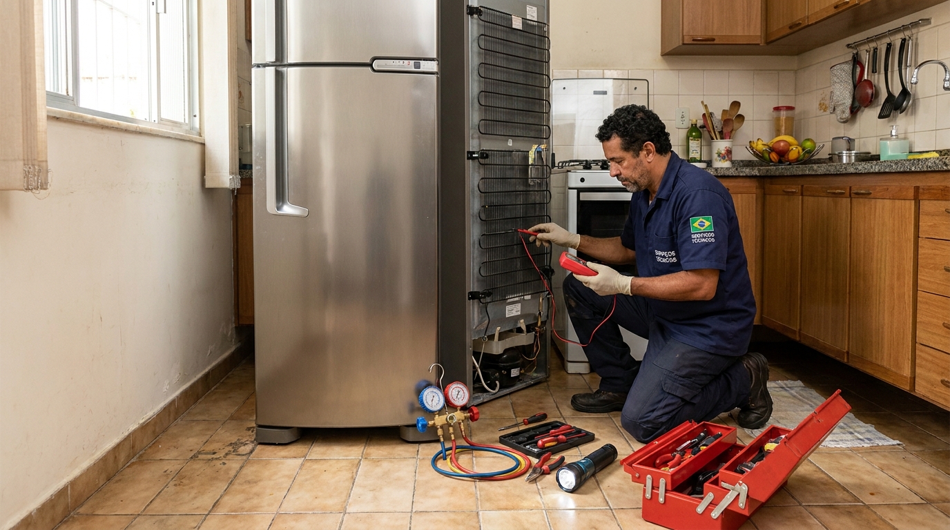 Técnico de conserto de geladeira em residência em Recife‑PE