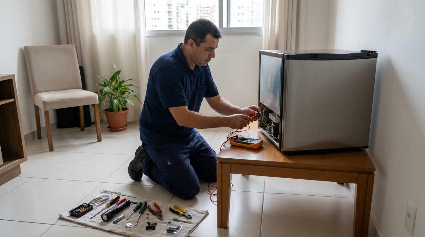 Técnico de conserto de frigobar em residência em Recife‑PE